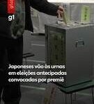 Urnas fecham no Japão; partido de premiê apoiada por Trump deve garantir maioria no parlamento, projeta emissora japonesa